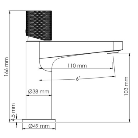 смеситель для раковины wasserkraft schunter 8203, цвет золото матовое