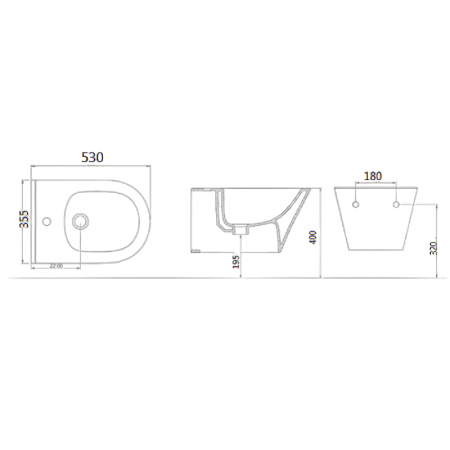 биде boheme avva 974-b подвесное черное матовое