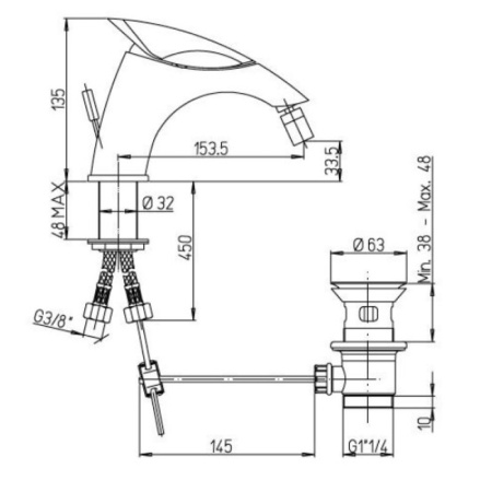 смеситель для биде paini f1cr3062skm цвет хром