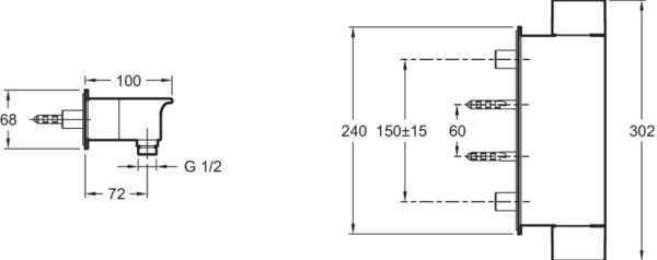 смеситель для душа jacob delafon stance e9104-cp