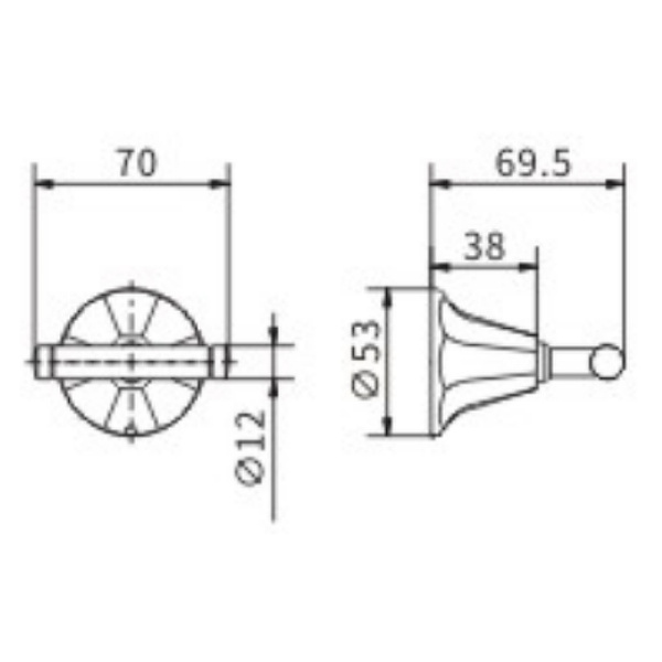 Двойной крючок CeramaLux Biatrichi 73001-1 черный матовый