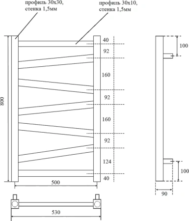 полотенцесушитель point феникс п7 pn15158be электрический, 50x80 см, черный