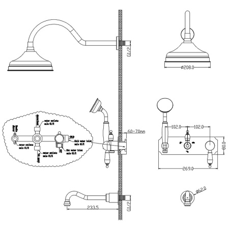душевая система boheme medici 308-sw бронза