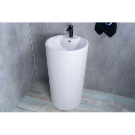 раковина ceramalux nb135 напольная, 44x46 см, цвет белая