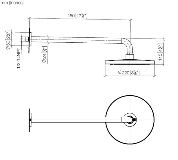 верхний душ dornbracht series specific 28.649.970.33