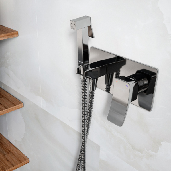 гигиенический душ со смесителем wasserkraft aller 10638 цвет хром