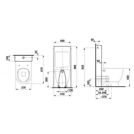 унитаз приставной laufen new classic 8.2385.1.400.000.1 безободковый, белый