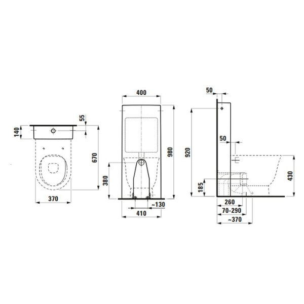 унитаз приставной laufen new classic 8.2385.1.400.000.1 безободковый, белый