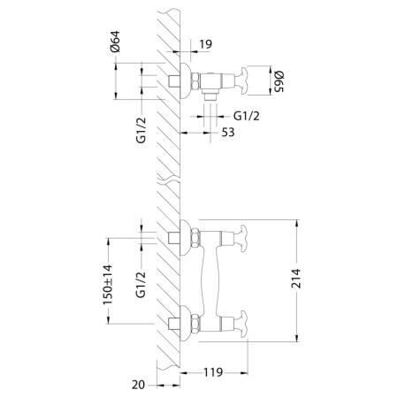 смеситель для душа lemark flora lm0103c хром