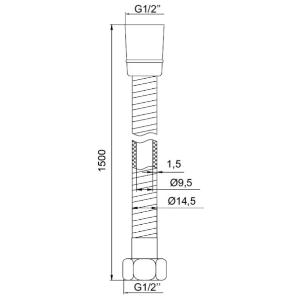 шланг для душа iddis a50611 1.5 150 см