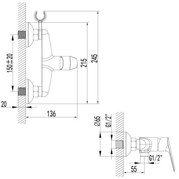 смеситель для душа lemark partner lm6559c хром