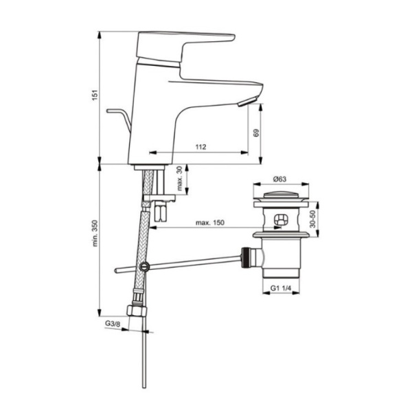 смеситель для раковины ideal standard connect blue b9914aa