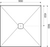 душевой поддон из искусственного камня acquabella plato base slate 90 cuad negro 90x90