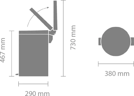 мусорное ведро brabantia newicon 233500 20 л, темно-серое