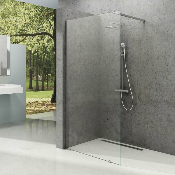 душевая перегородка ravak walk-in wall 140 gw9wm0c00z1 профиль хром стекло transparent