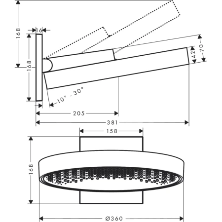 верхний душ hansgrohe rainfinity 360 1jet 26230700