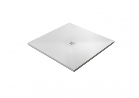 душевой поддон из искусственного камня acquabella plato base slate 90 cuad blanco 90×90