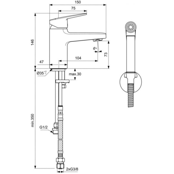 смеситель для раковины ideal standard ceraplan bd231aa