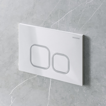 клавиша для инсталляции grossman cosmo 700.k31.02.000.000 для унитаза, пластик, белая глянцевая