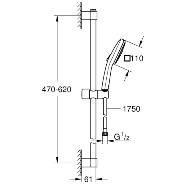 душевой гарнитур grohe tempesta cube 26748003