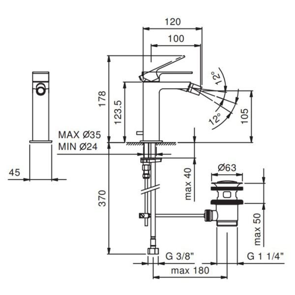 смеситель для биде fantini mint 34 02 f008f