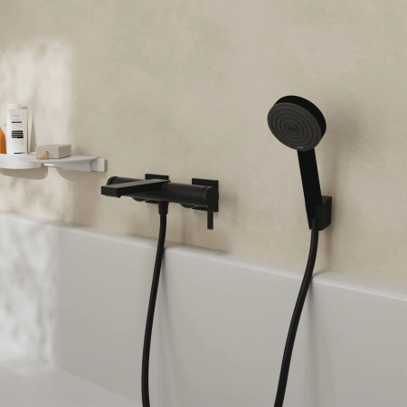 смеситель hansgrohe tecturis e 73420670 для ванны и душа, черный матовый