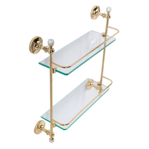 Полка Art&Max Antic Crystal AM-E-2682BSJ-Cr двойная, цвет хром