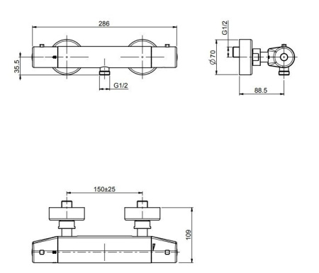 смеситель для душа fima carlo frattini fimatherm f4215/1cr с термостатом хром