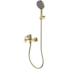 Смеситель для ванны AQUAme Asti AQM6412BG с душевым гарнитуром, золотой матовый
