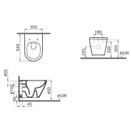 комплект унитаза с инсталляцией vitra integra round l-box 9004b003-7202 с сиденьем микролифт и клавишей смыва хром