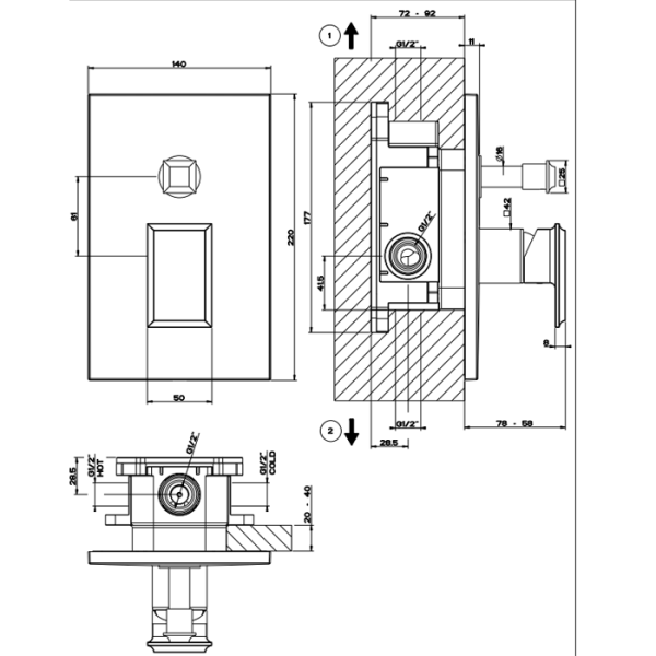смеситель для душа gessi eleganza 46079#080 для душа