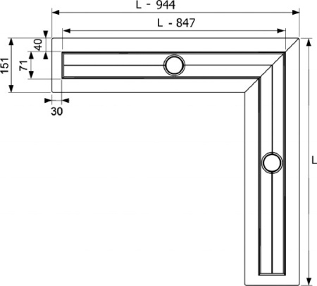 душевой лоток tece drainline 90x90 610900 угловой без крышки