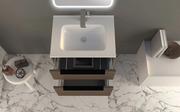 тумба под раковину cezares urban 74 55158 подвесная frassino scuro без ножки и боковой полки