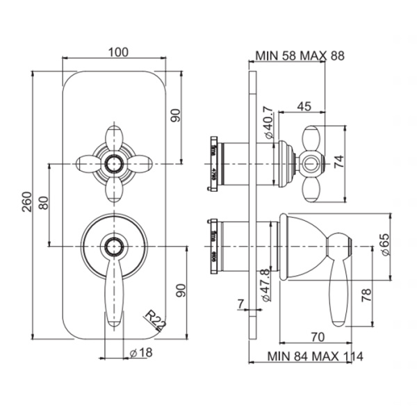 смеситель fima|carlo frattini olivia f5009x6or для душа, встраиваемый, с переключателем на 2/3 выхода, золото