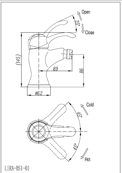 смеситель для биде cezares lira lira-c-bs1-03 золото