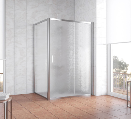 душевой уголок vegas glass zp+zpv 140*100 08 02 профиль глянцевый хром, стекло шиншилла