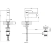 смеситель gessi via manzoni 38601#299 для раковины, с изливом 128 мм, с донным клапаном, цвет черный xl