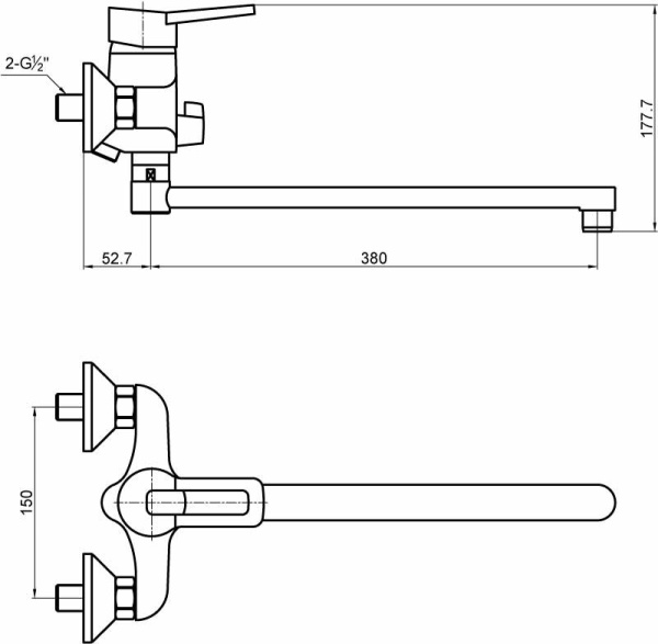 смеситель для ванны timo junior inox 1905y-cr chrome