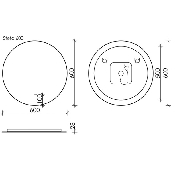 зеркало sancos sfera d600 c подсветкой , арт. sf600