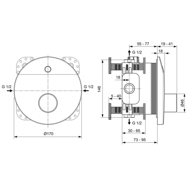 смеситель для душа ideal standard ceraplus a6158aa со смешиванием