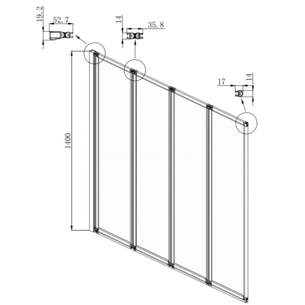 шторка на ванну ambassador bath screens 100х140 16041111l профиль хром стекло crystalpure