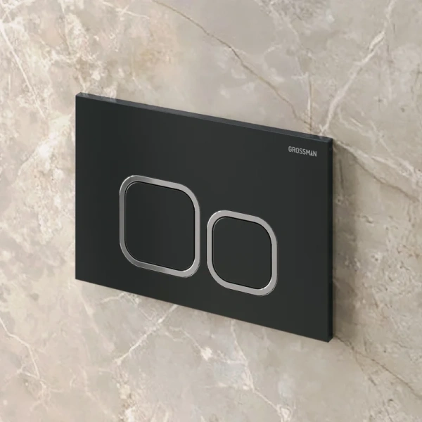 клавиша для инсталляции grossman cosmo 700.k31.02.210.210 для унитаза, пластик, черная матовая