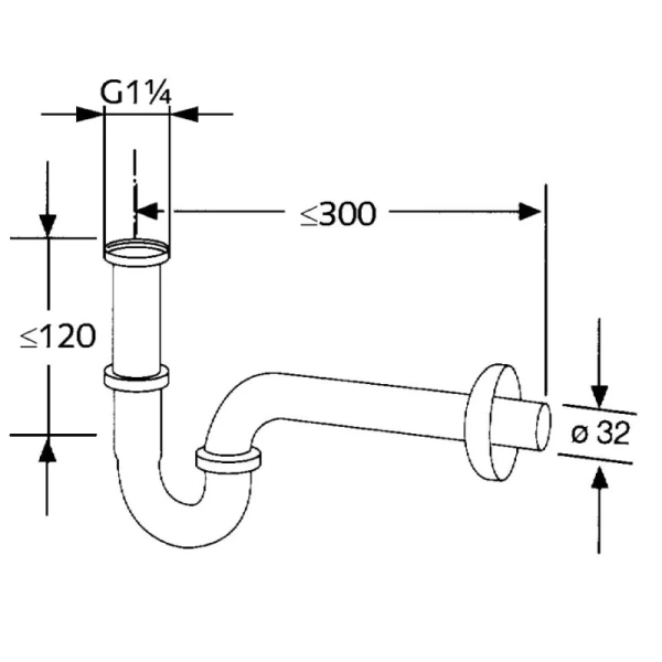 сифон для раковины kludi 1026505-00