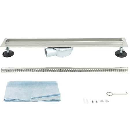 душевой лоток almaes bajo 80 bg80ch с решеткой нержавеющая сталь