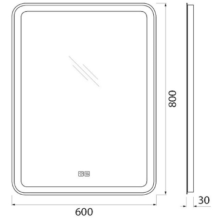 Зеркало BelBagno SPC-MAR-600-800-LED-TCH-WARM 60х80 см, с подсветкой, с сенсорный выключатель, с подогревом