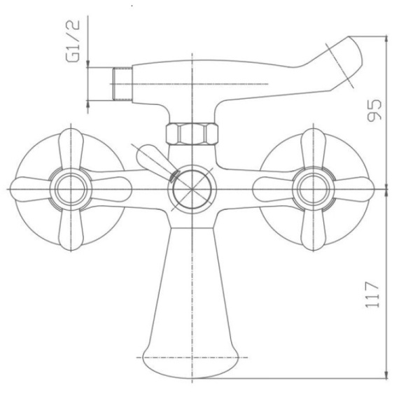 смеситель для ванны haiba hb3125 цвет хром