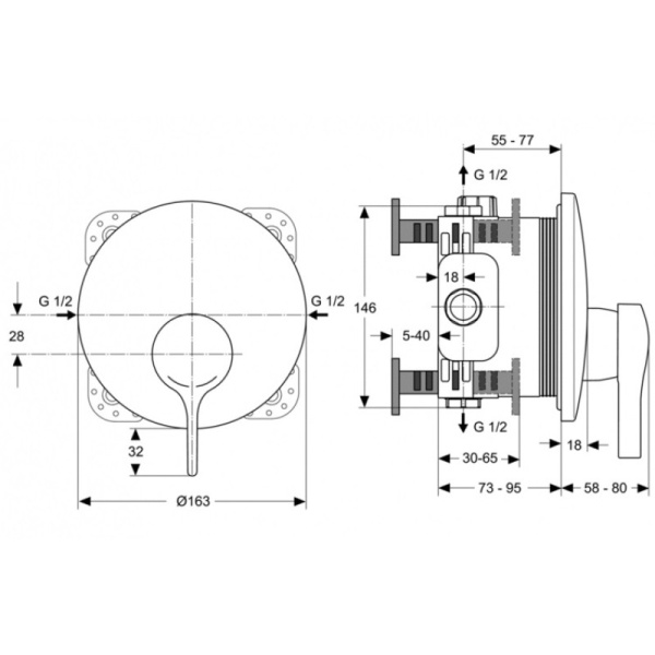 смеситель для душа ideal standard melange a4719aa