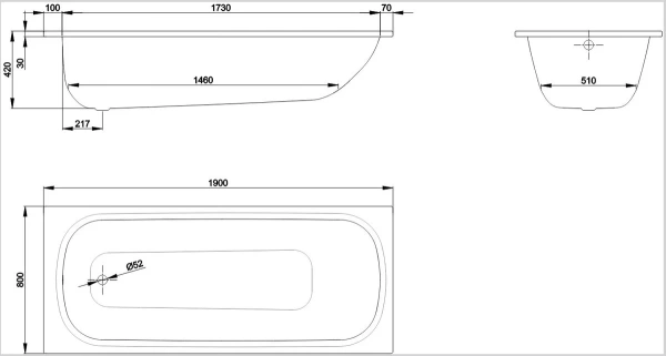 стальная ванна bette form 2951-000 ad 190x80 см