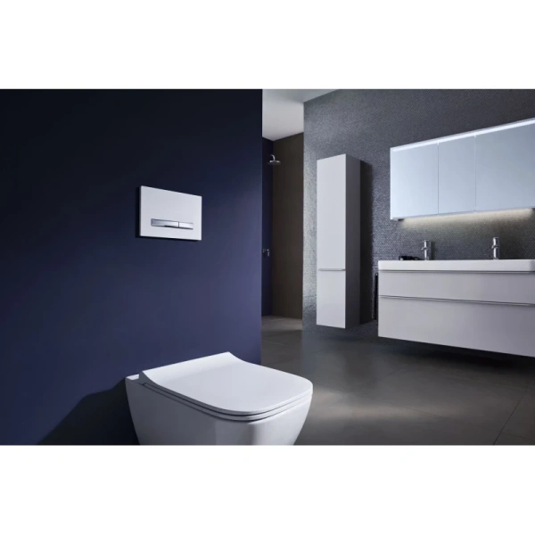 унитаз подвесной geberit smyle square 500.683.00.2 безободковый, с сидением микролифт, цвет белый