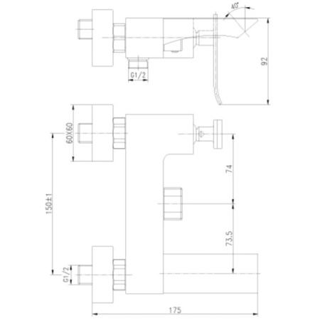 смеситель для ванны lemark contest lm5814cw